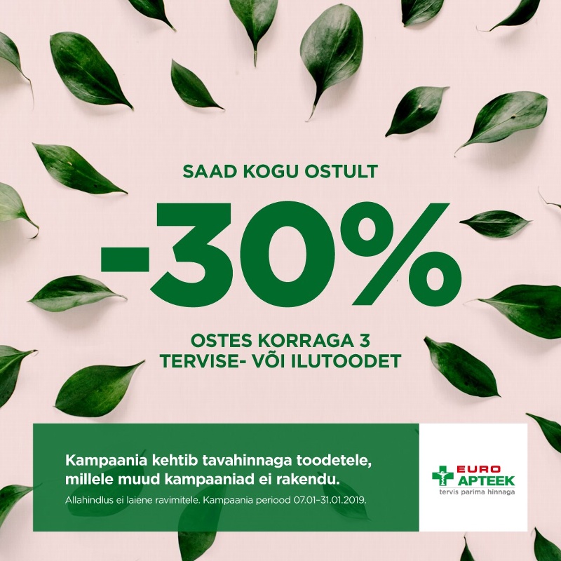 Euroapteek ALLAHINDLUS -30%