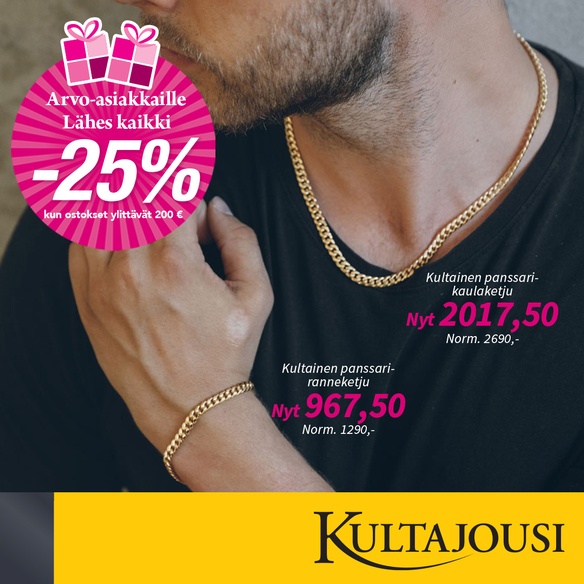 -25% yli 200€ ostoksesta