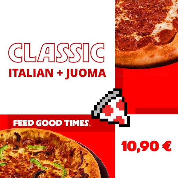 Italian pizza ja juoma