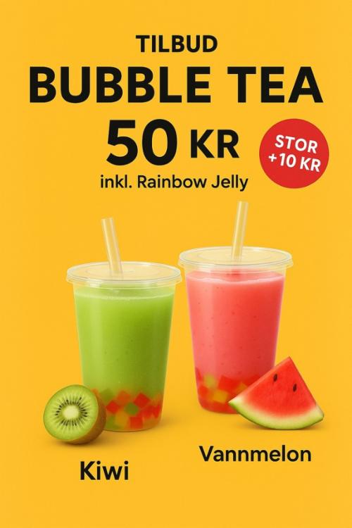 Kiwi/vannmelon bubbletea