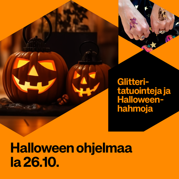 Hurjan hauskaa halloween-ohjelmaa lauantaina 26.10.