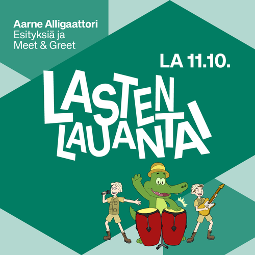 Aarne Alligaattori esiintyy lauantaina 11.10.