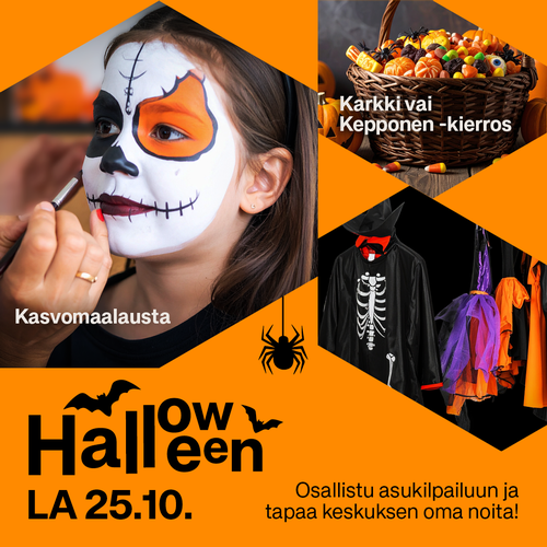 Halloween-tapahtuma Koskikeskuksessa lauantaina 25.10.