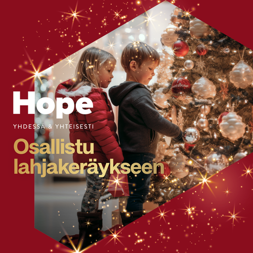 Lahjakeräys yhteistyössä Hopen kanssa