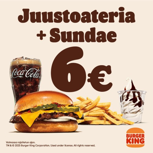 Juustoateria + Sundae 6€