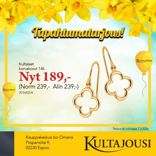 Kultaiset korvakorut