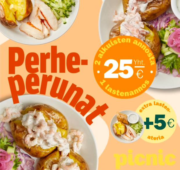 Picnic perheperunat 25€