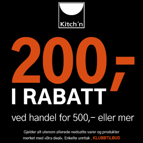 200,- i rabatt ved handel