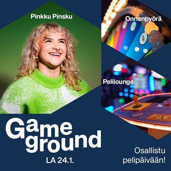 Gameground -tapahtuma la 24.1. – Pinkku Pinsku, maailman suurin Pac Man -peli ja onnenpyörä!
