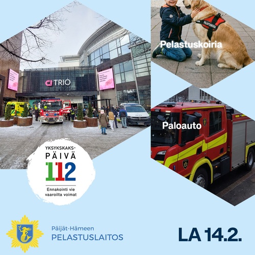 112-päivä Triossa lauantaina 14.2.