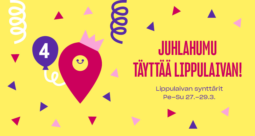 Tervetuloa Lippulaivan synttäreille pe–su 27.–29.3.