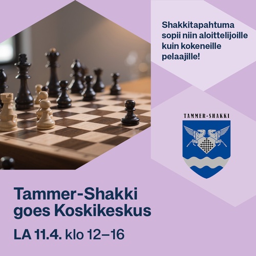 Shakkitapahtuma lauantaina 11.4.